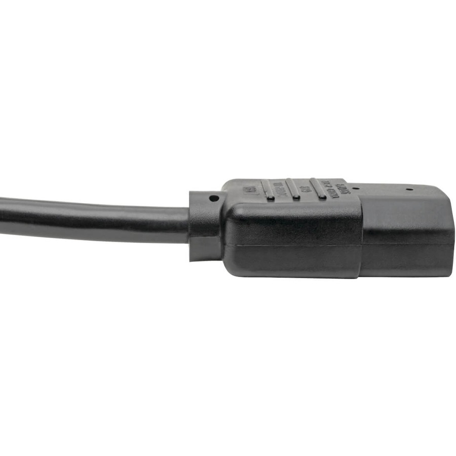 Tripp Lite by Eaton Piggyback Extension Cord NEMA 5-15P/5-15R to C13 - 13A 125V 16 AWG 6 ft. (1.83 m) Black