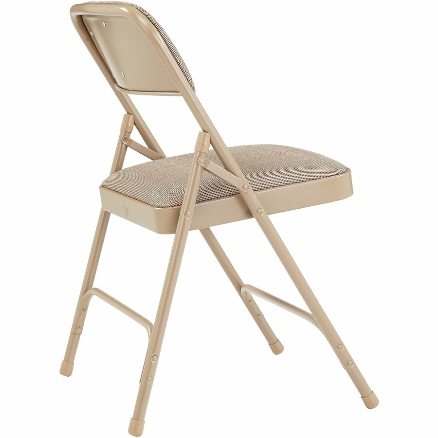 National Public Seating 2200 Series Folding Chair - Café Beige Seat Color - Fabric, High Density Foam (HDF) Seat Material - Café Beige Back Color - High Density Foam (HDF) Back Material - Beige Frame Color - Tubular Steel, Metal Frame Materi
