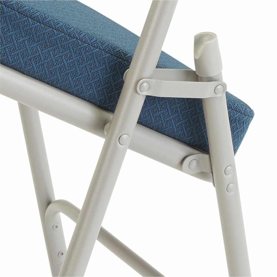 National Public Seating 3200 Series Folding Chairs - Regal Blue Seat Color - Fabric, Foam Seat Material - Regal Blue Back Color - Fabric, Foam Back Material - Gray Frame Color - Tubular Steel Frame Material - Regal Blue - Fabric, Vinyl, Polypropylene - 2 