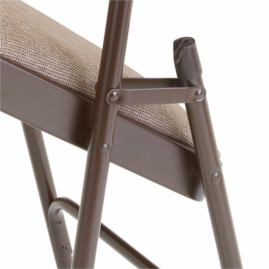 National Public Seating 2200 Series Folding Chair - Russet Walnut Seat Color - Foam, Fabric Seat Material - Russet Walnut Back Color - Fabric Back Material - Gray Frame Color - Metal, Powder Coated Steel Frame Material - Russet Walnut - Fabric, Polypropyl