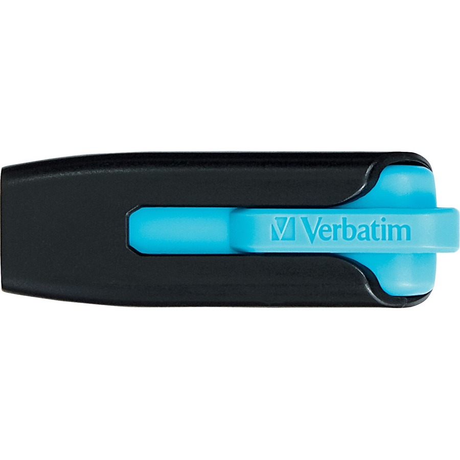 Verbatim 16GB Store 'n' Go V3 USB 3.0 Flash Drive - Blue - 16 GB - USB 3.0 - Blue, Black - Lifetime Warranty - 1 / Each - USB Drives - VER49176