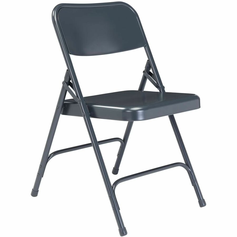 National Public Seating 200 Series All-Steel Folding Chair - Tubular Steel Frame Material - Blue - Steel, Polypropylene - 4 / Carton