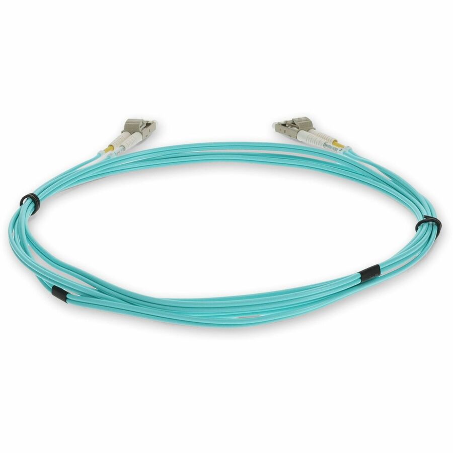 AddOn 1m LC to LC Aqua OM3 Duplex OFNR (Riser-Rated) Fiber Patch Cable