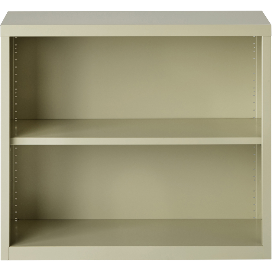 Lorell Fortress Series Bookcases - 34.5" x 13" x 30" - 2 x Shelf(ves) - Putty - Powder Coated - Steel - Recycled - Metal Bookcases - LLR41281