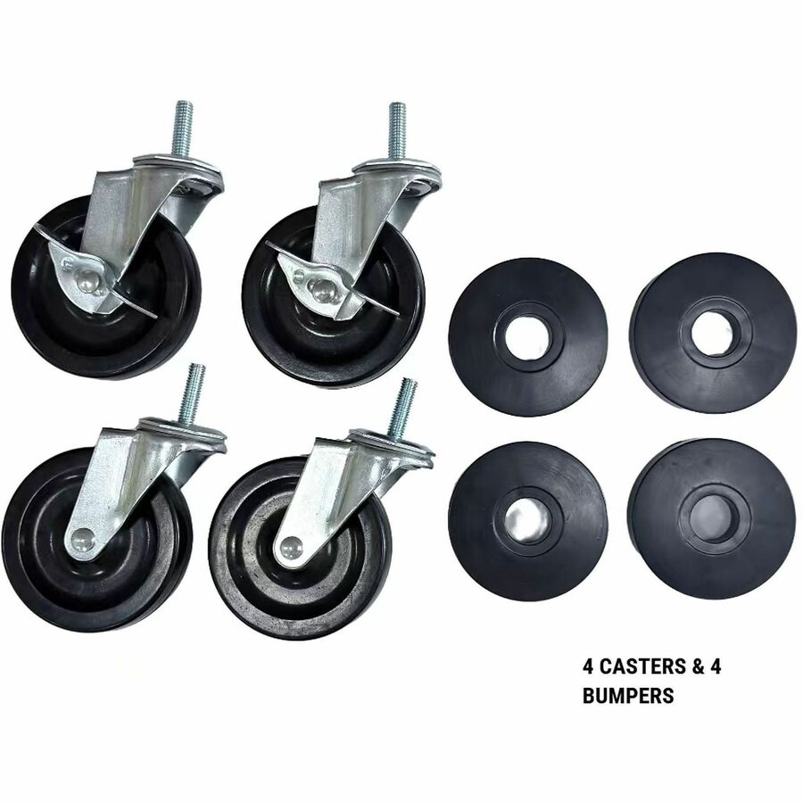 Lorell - Kit de roulettes pour &eacute;tag&egrave;res industrielles en fil m&eacute;tallique