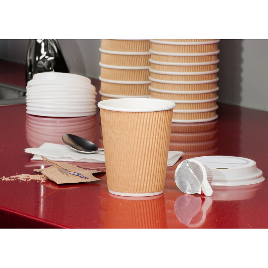 Genuine Joe Hot Cup Lids - Polystyrene - 50 / Pack - White - Cup & Mug Accessories - GJO11259PK