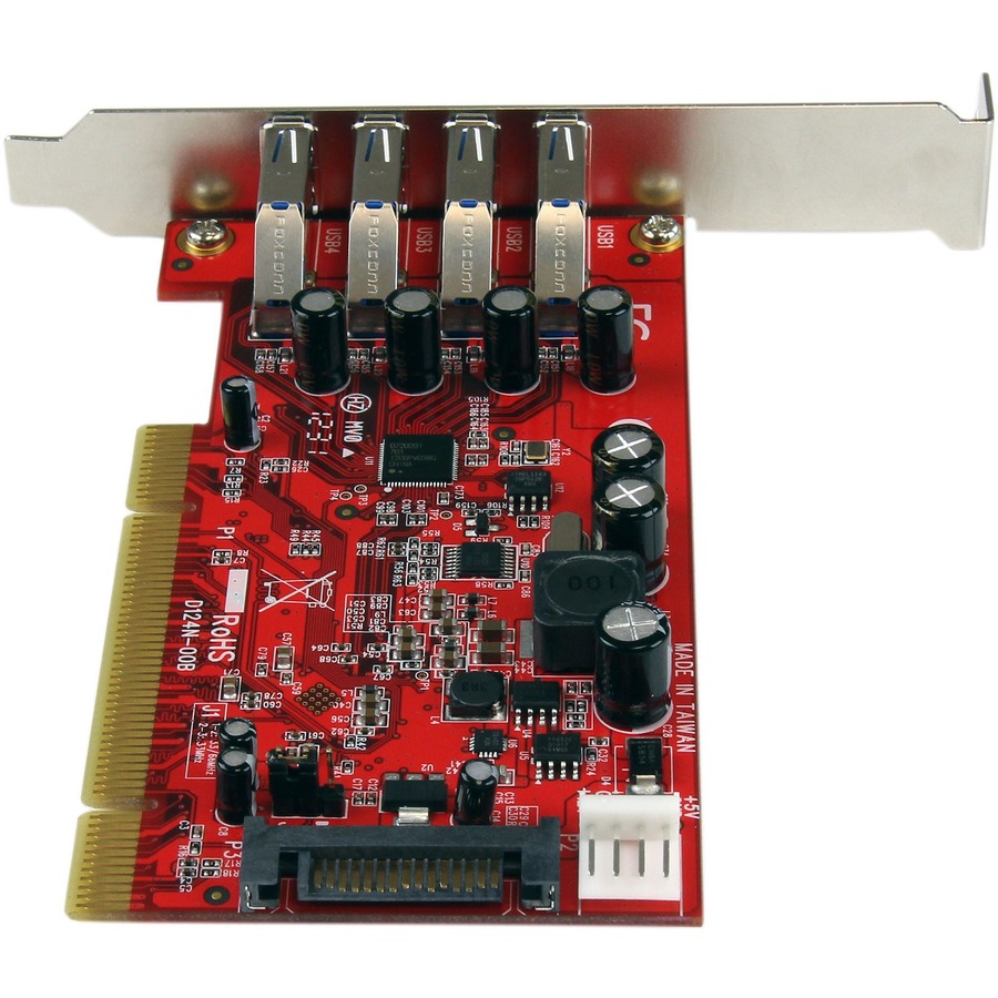 StarTech 4 Port PCI SuperSpeed USB 3.0 Adapter Card with SATA/SP4 Power, 5Gbps, TAA
