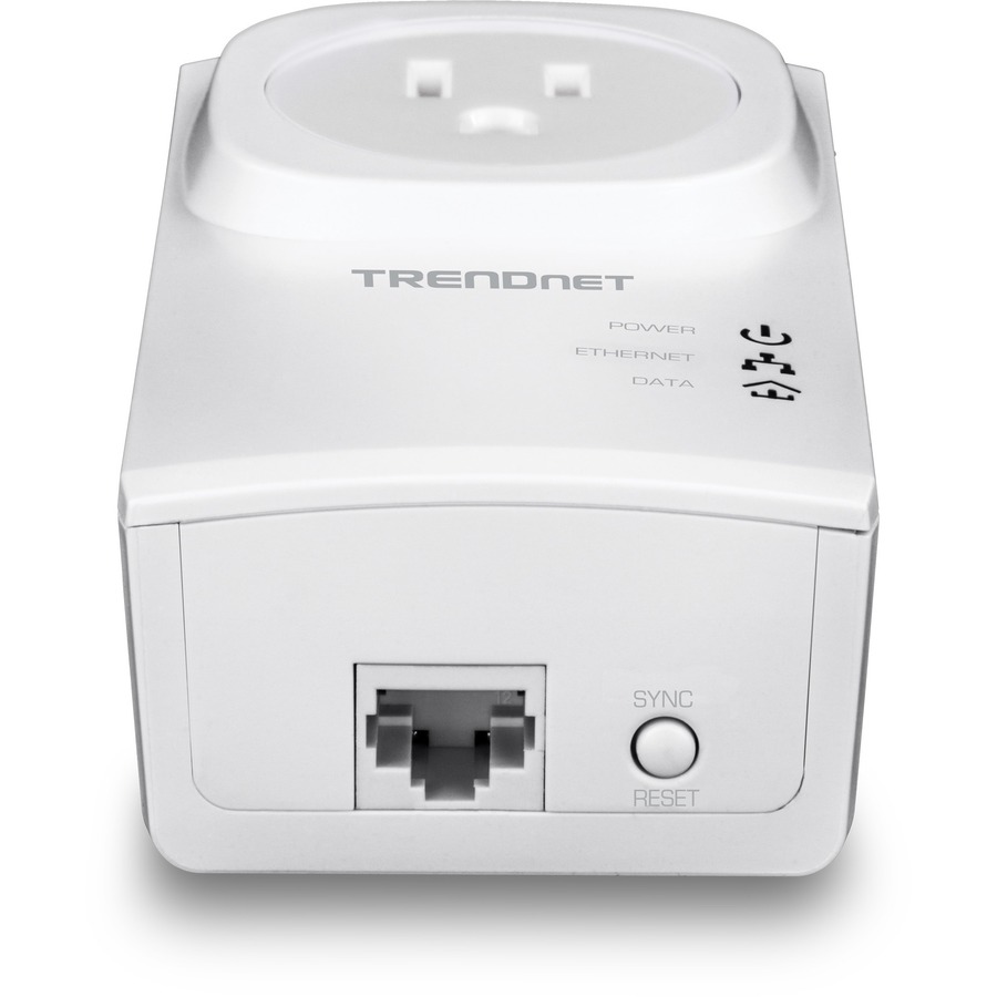 TRENDnet Powerline 500 AV Nano Adapter Kit With Built-In Outlet, Power Outlet Pass-Through, Includes 2 x TPL-407E Adapters, Plug & Play, Ideal For Smart TVs, Gaming, White, TPL-407E2K