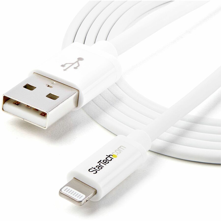 StarTech 2m (6ft) Long White Apple® 8-pin Lightning Connector to USB Cable for iPhone / iPod / iPad