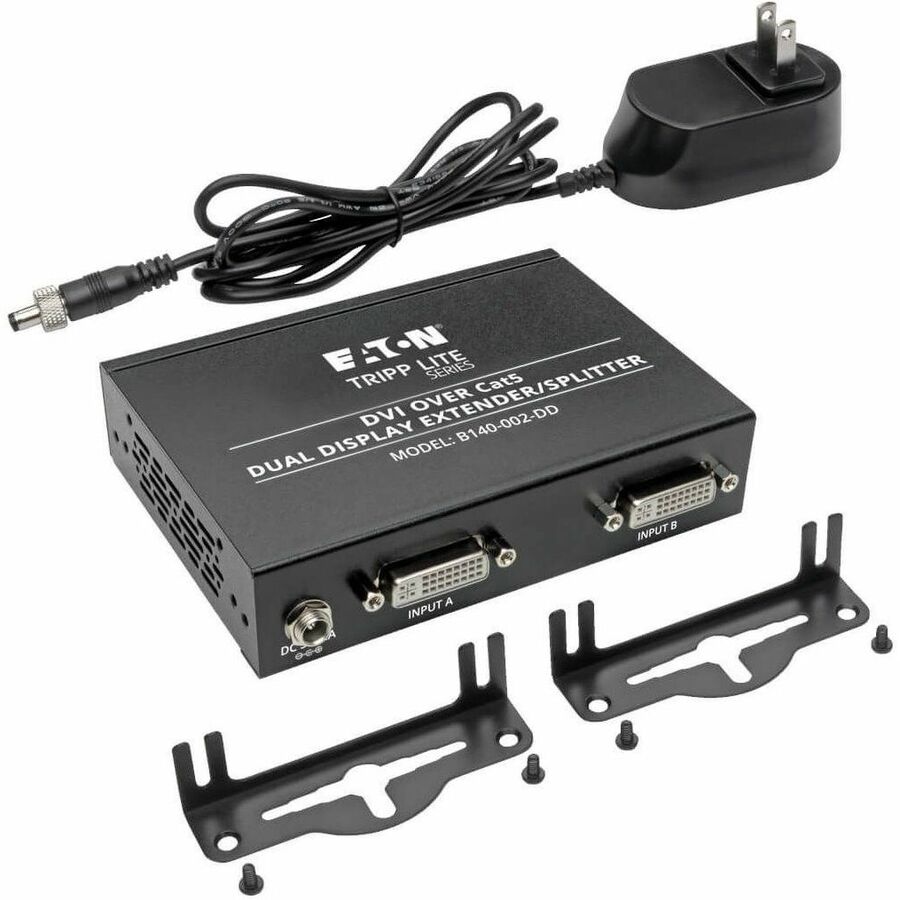 Tripp Lite by Eaton 2-Port DVI over Cat5/6 Splitter/Extender Box-Style Transmitter for Video Dual-Display DVI-D 200 ft. (60 m) TAA
