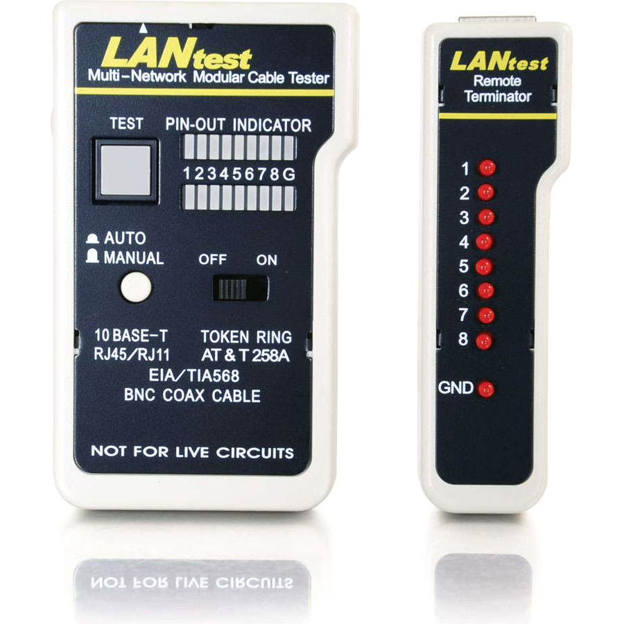 C2G LANtest Network/Modular Cable Test Kit - Coaxial, Twisted Pair - 10Base-T, 10Base-2
