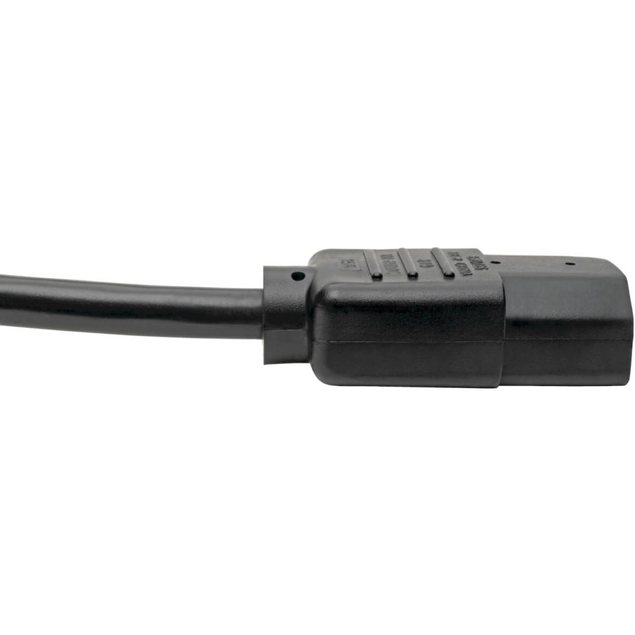Tripp Lite by Eaton Heavy-Duty PDU Power Cord C13 to Left-Angle C14 - 15A 250V 14 AWG 6 ft. (1.83 m) Black
