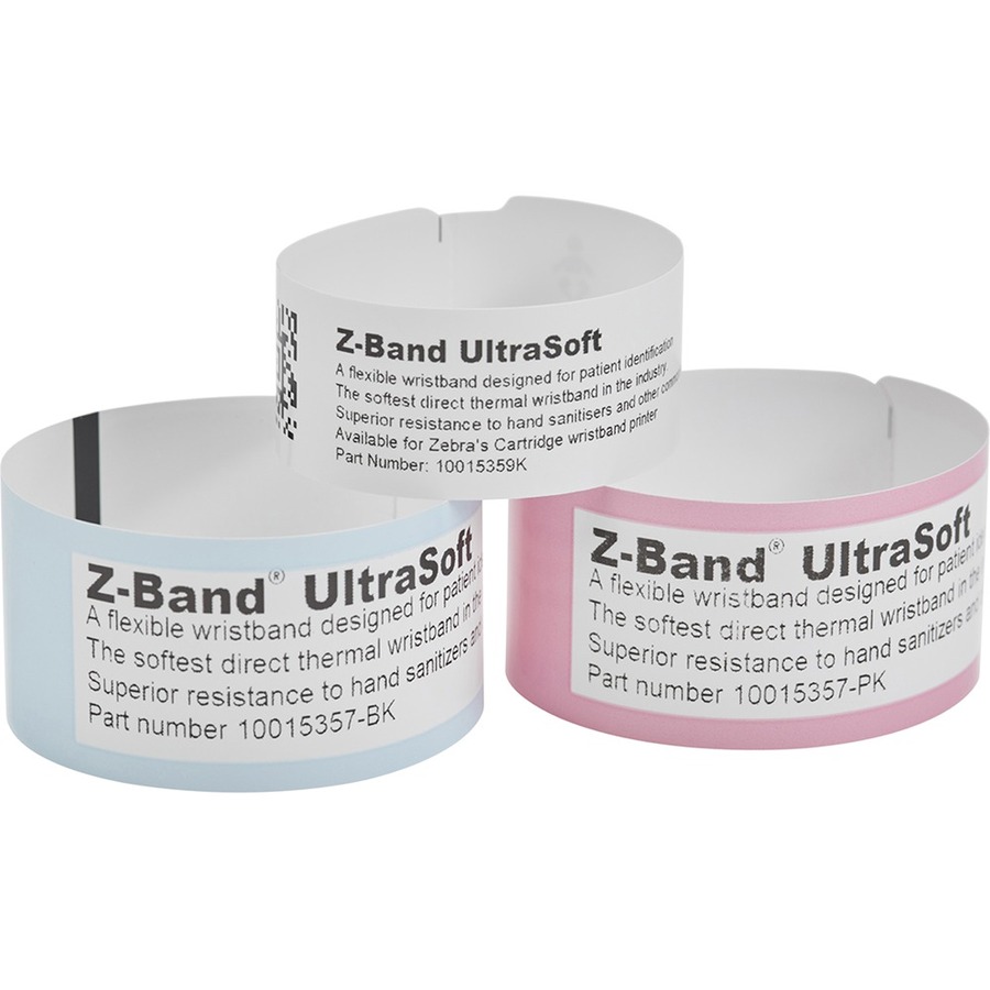 Zebra synthetic wristbands 0.75 x 11 inch direct thermal ultrasoft coated adhesive 6-pack — alternate view 3