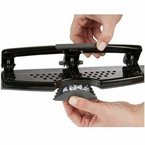 Swingline SmartTouch Low-Force 3-Hole Punch - 3 Punch Head(s) - 20 Sheet - 9/32" Punch Size - Black, Gray - Desktop Hole Punches - SWI74133