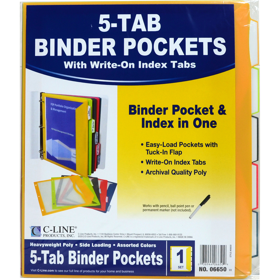 C-Line Business Card Holder Pages, Poly without Tabs, 20 Cards/Page, 11 x 9  Inches, 10 per Pack (61217)