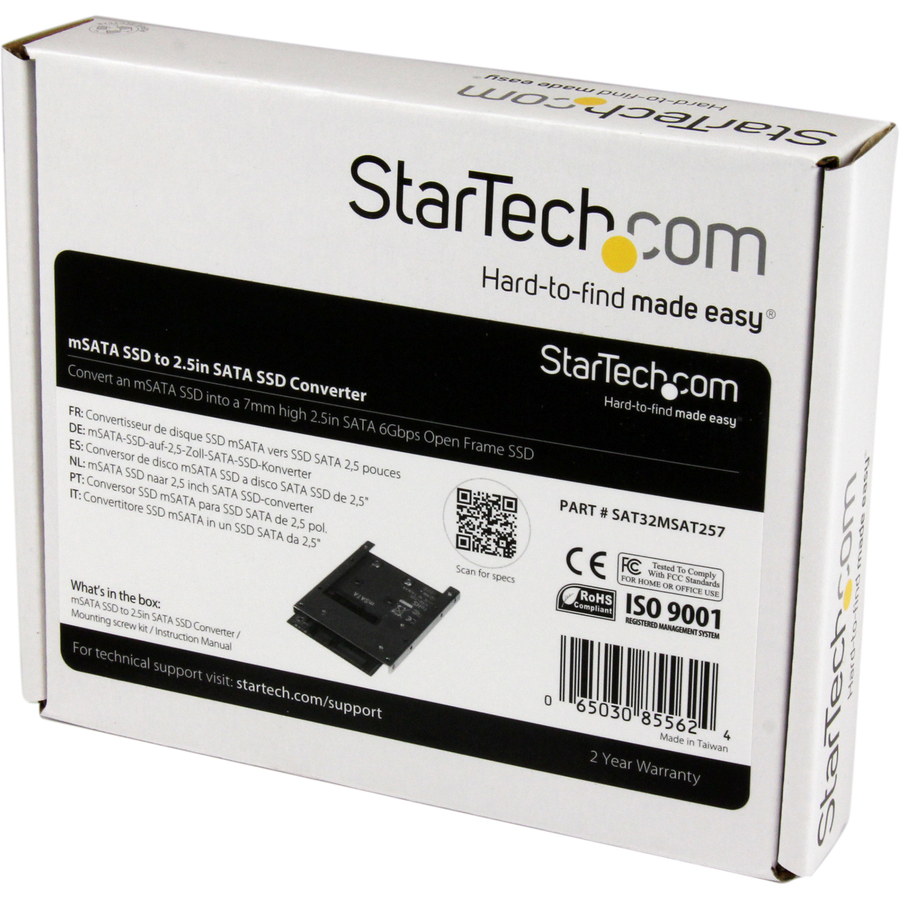 StarTech mSATA SSD to 2.5in SATA Adapter Converter, TAA
