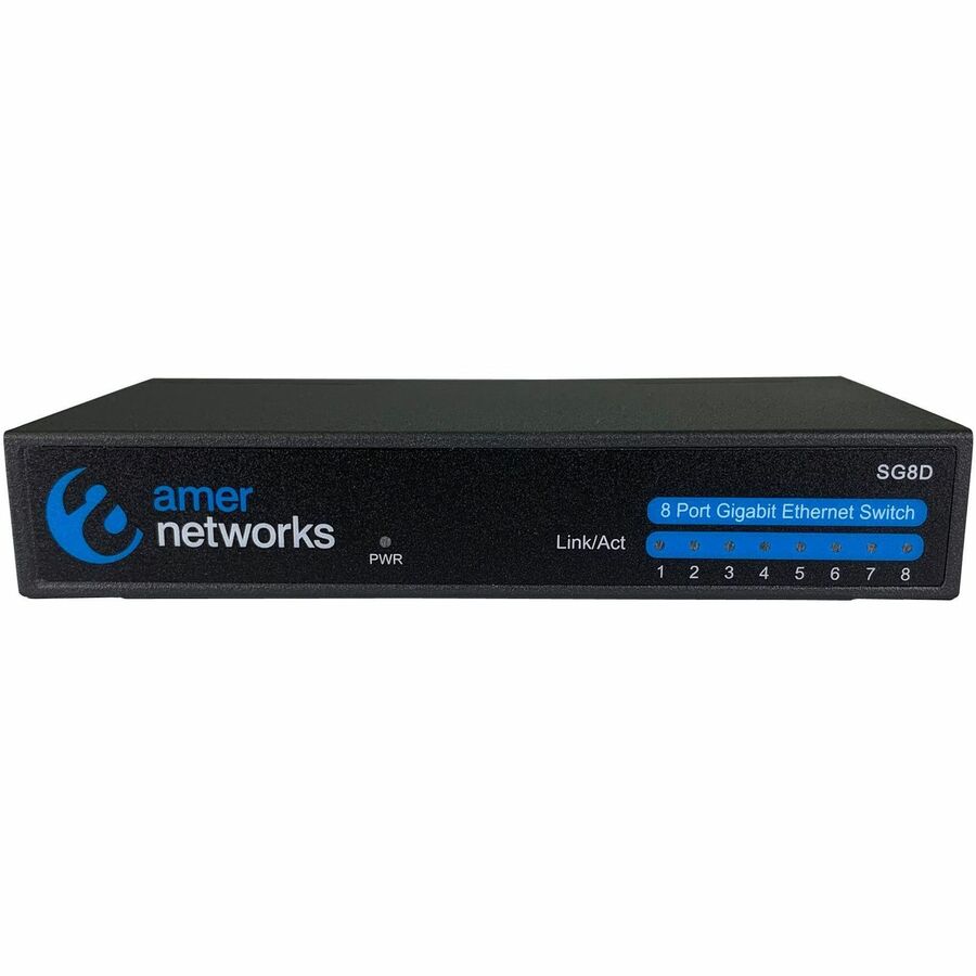 Amer Networks 8 Port 10/100/1000Mbps Gigabit Ethernet Desktop Switch SG8D
