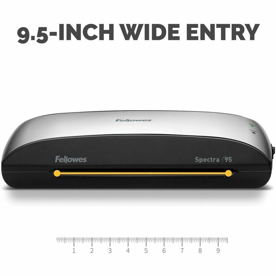 Fellowes Spectra™ 95 Thermal Laminator for Home or Home Office Use with 10 Pouch Starter Kit - Pouch - 9.50" Lamination Width - 5 mil Lamination Thickness - 3.1" x 14.6" x 7"