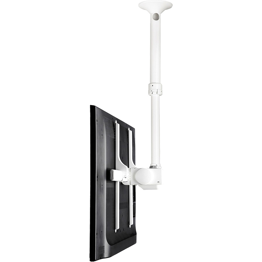 Atdec ceiling mount for large display, short pole - Loads up to 143lb - White - Universal VESA up to 800x500