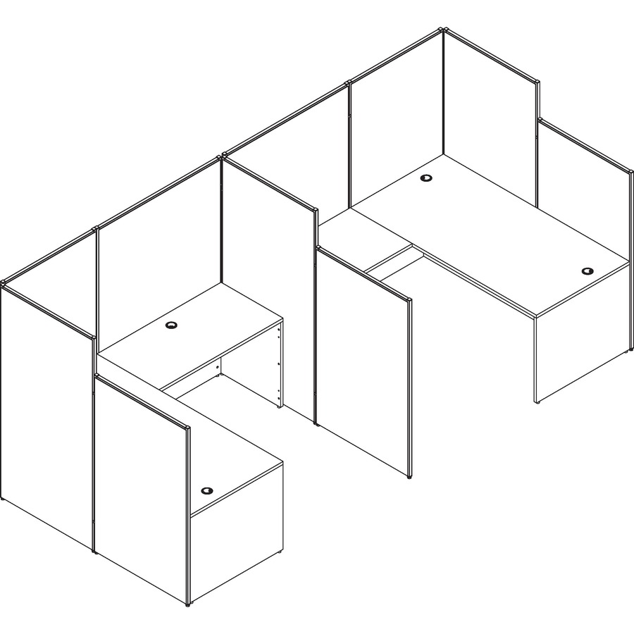 Lorell 180-degree Straight Panel Connectors - 1.3" Width x 2.3" Depth x 0.6" Height - Aluminum - Aluminum