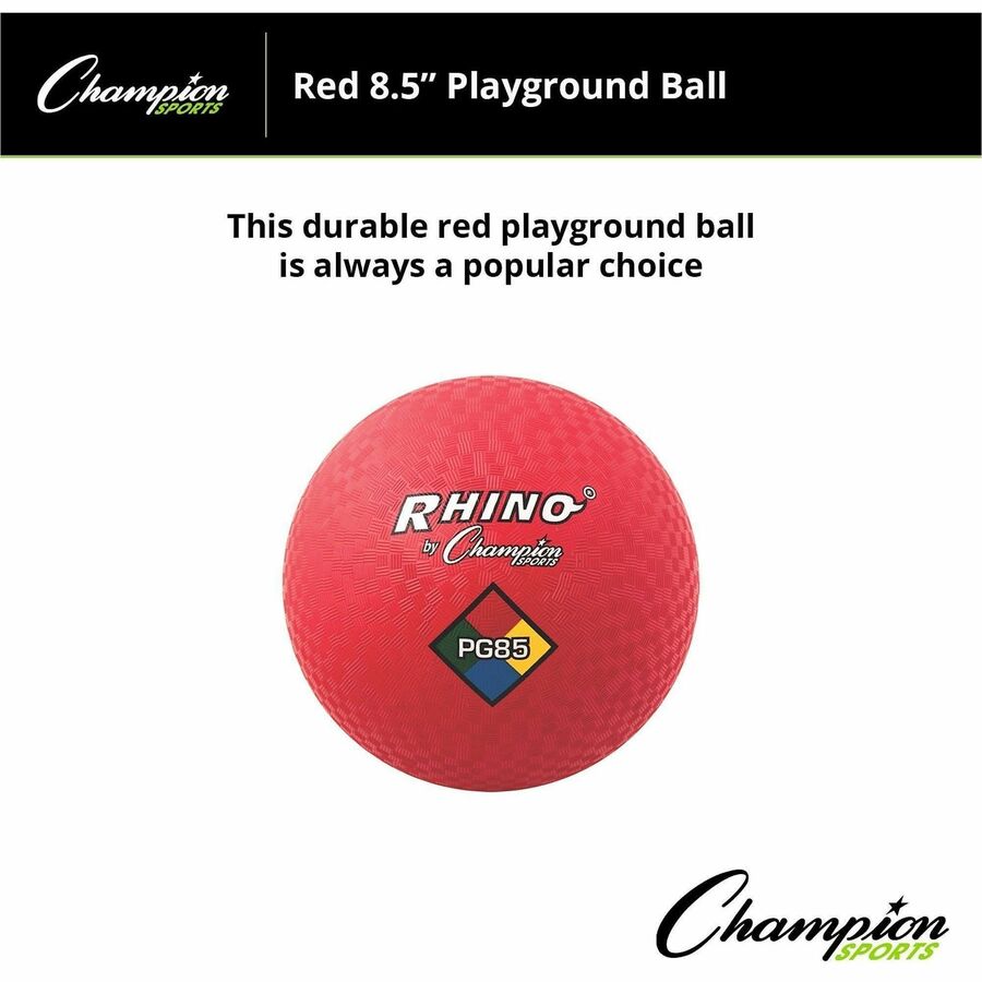 Champion Sports Playground Ball - 8.50" - Nylon - Red - 1  Each