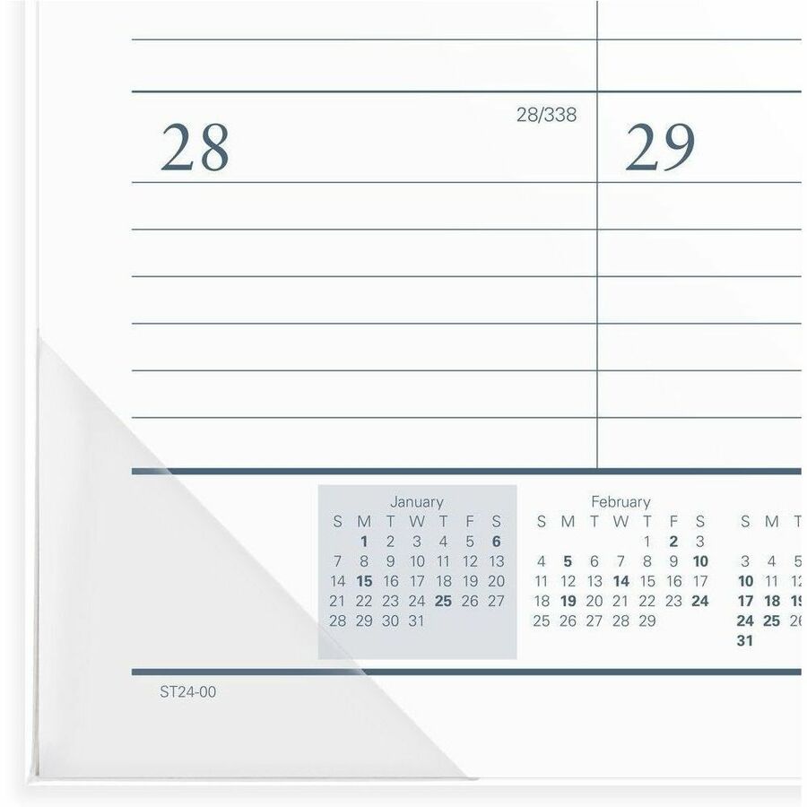 At-A-Glance Classic Monthly Desk Pad - Standard - Julian Dates - Daily, Monthly - 12 Month - January 2025 to December 2025 - 1 Day Single Page Layout - 21 3/4" x 17" Sheet Size - White Sheet - 2.37" x 2.87" Block - Headband - Desk Pad - Black, White - Pap