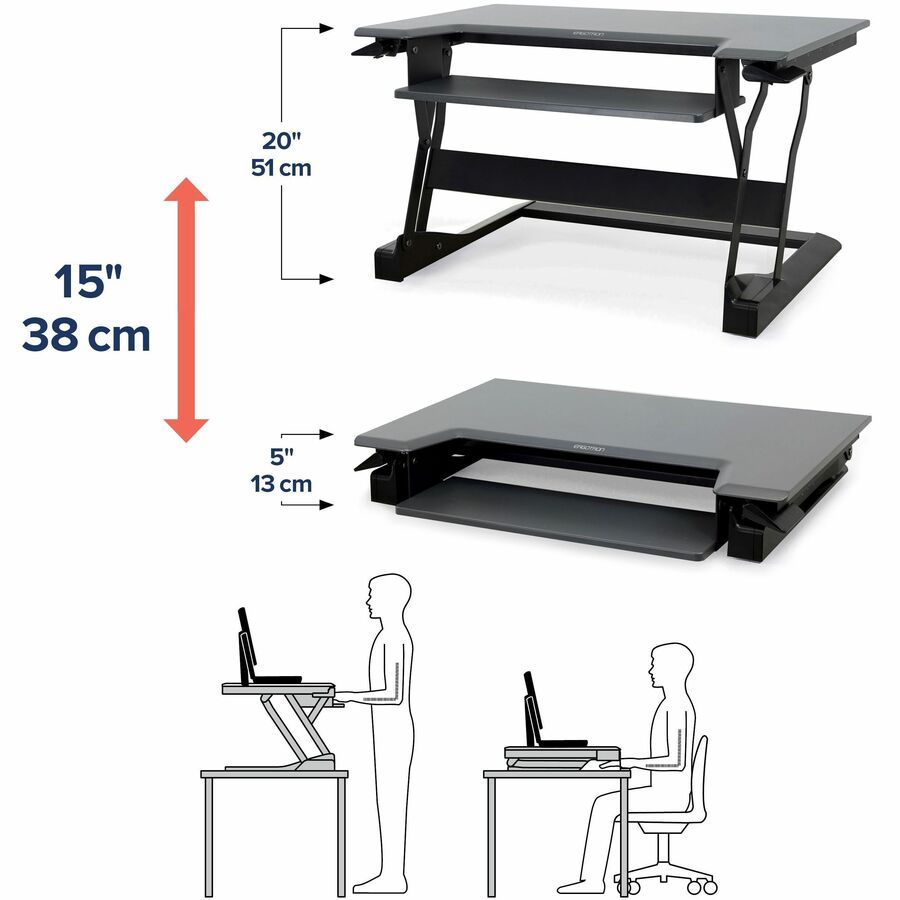 Ergotron - Workfit-T, poste de travail assis-debout (noir)