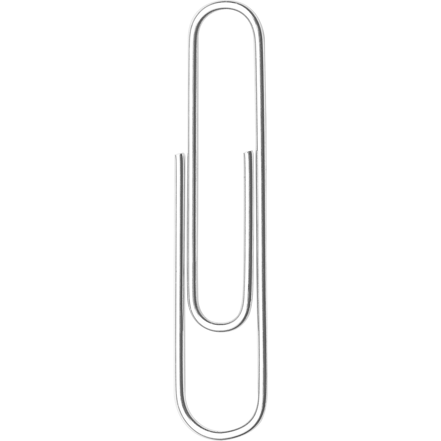 ACCO Recycled Paper Clips - No. 1 - 1.3" Length - 10 Sheet Capacity - Durable, Reusable - 1000 / Pack - Silver - Metal