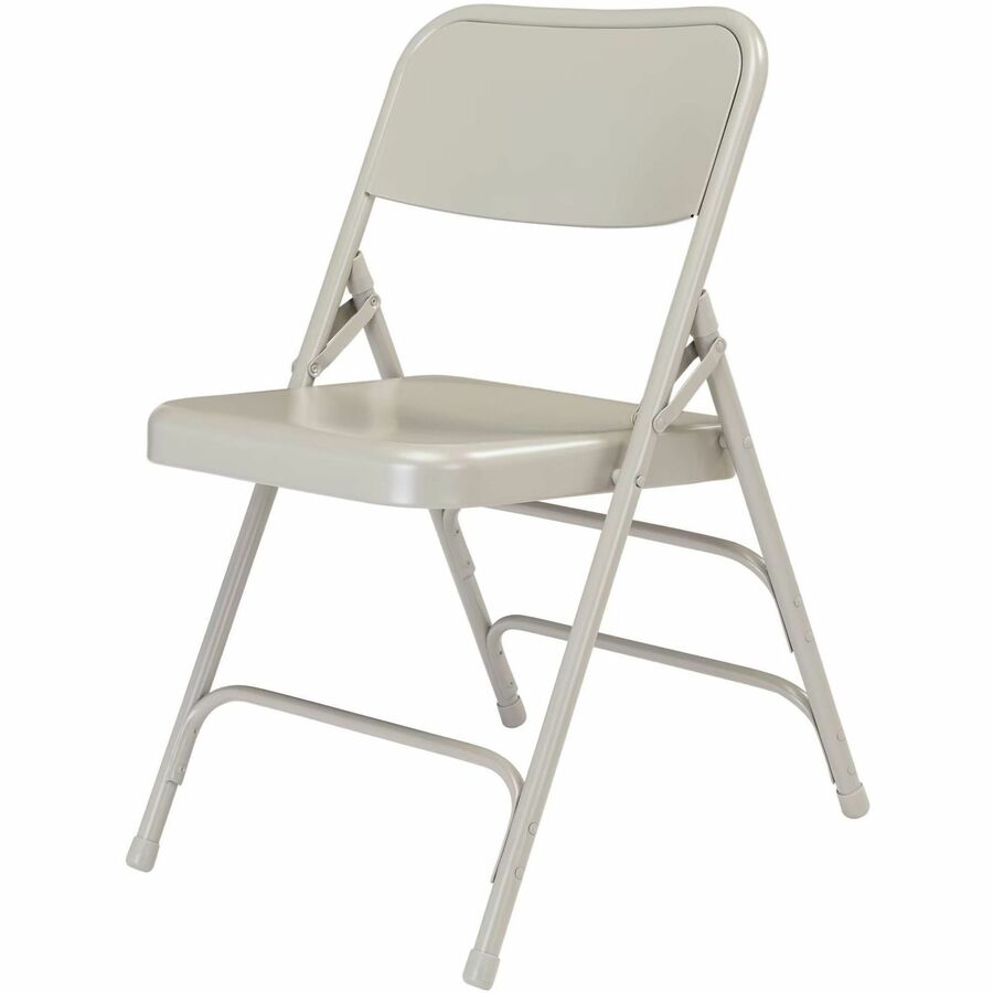 National Public Seating 300 Series All-Steel Folding Chair - Steel Frame Material - Four-legged Base - Gray - Polypropylene - 4 / Carton