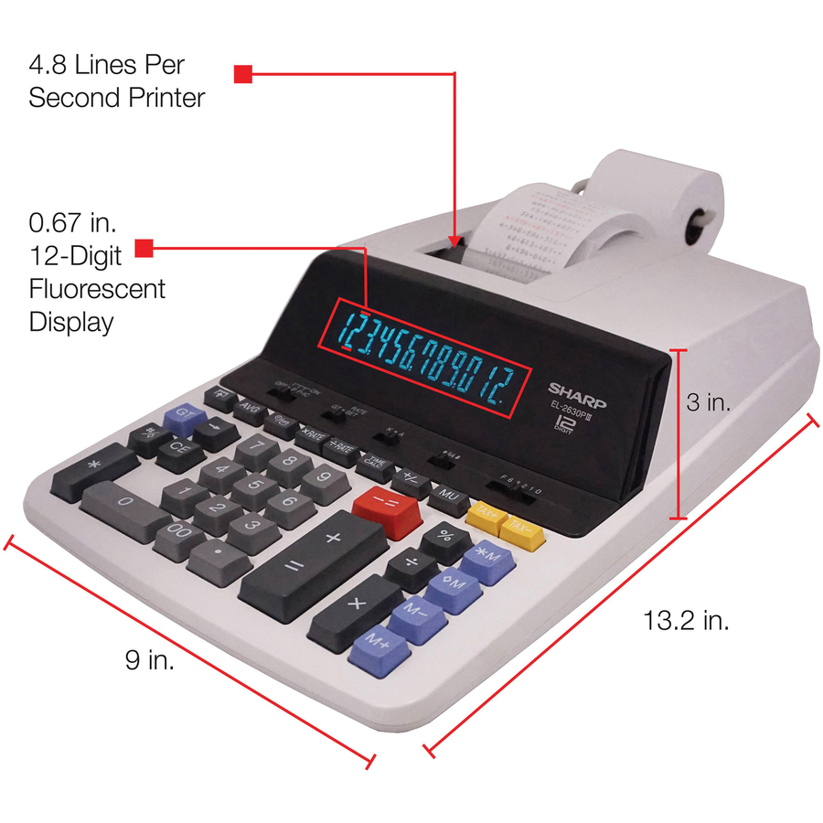 calculator sharp digit el printing commercial calculators