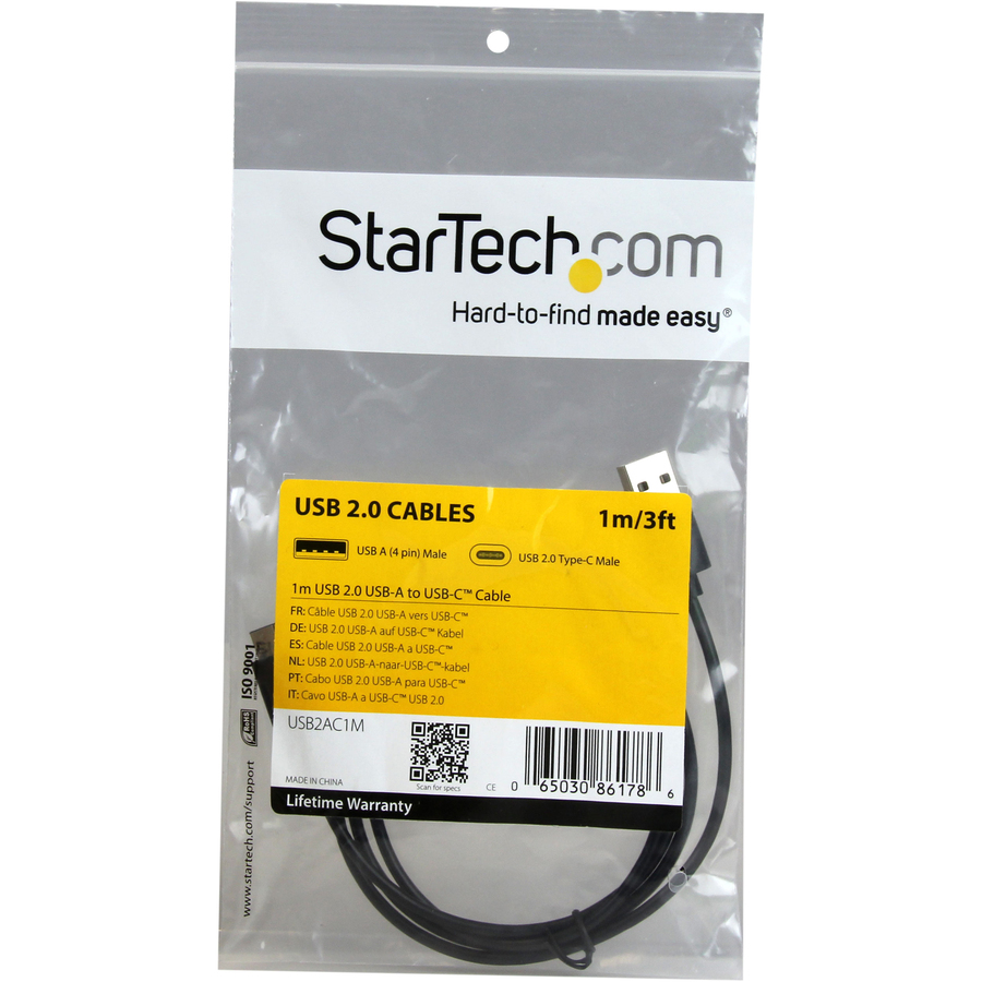 StarTech.com 1m 3ft USB-C to USB-A Cable - M/M - USB 2.0 - USB Type-C ...