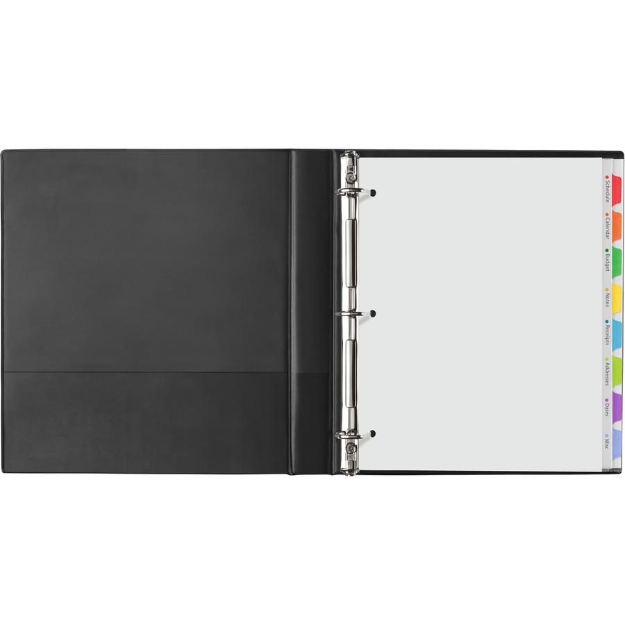 Avery® Easy View Plastic Dividers - 8 x Divider(s) - 8 - 8 Tab(s)/Set - 8.50" Divider Width x 11" Divider Length - 3 Hole Punched - Clear Plastic Divider - Multicolor Plastic Tab(s) - 8 / Set = AVE16741