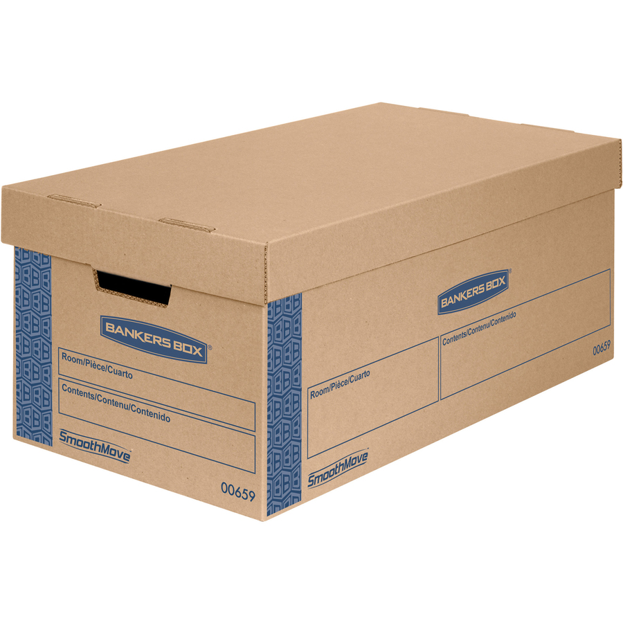 Bankers Box SmoothMove Moving Boxes - Internal Dimensions: 12" Width x 24" Depth x 10" Height - External Dimensions: 12.9" Width x 25.4" Depth x 10.3" Height - Media Size Supported: Letter - Lid Lock Closure - Double Wall - 32 ECT - Board, Corrugated Pape