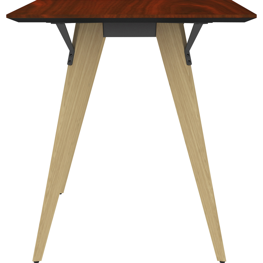 Lorell Electric Height-Adjustable Mahogany Knife Edge Tabletop - Laminated Rectangle, Mahogany Top - 72" Table Top Width x 30" Table Top Depth x 1" Table Top Thickness - 1" Height x 71.6" Width x 29.5" Depth - Assembly Required - Height Adjustable Tables - LLR59613