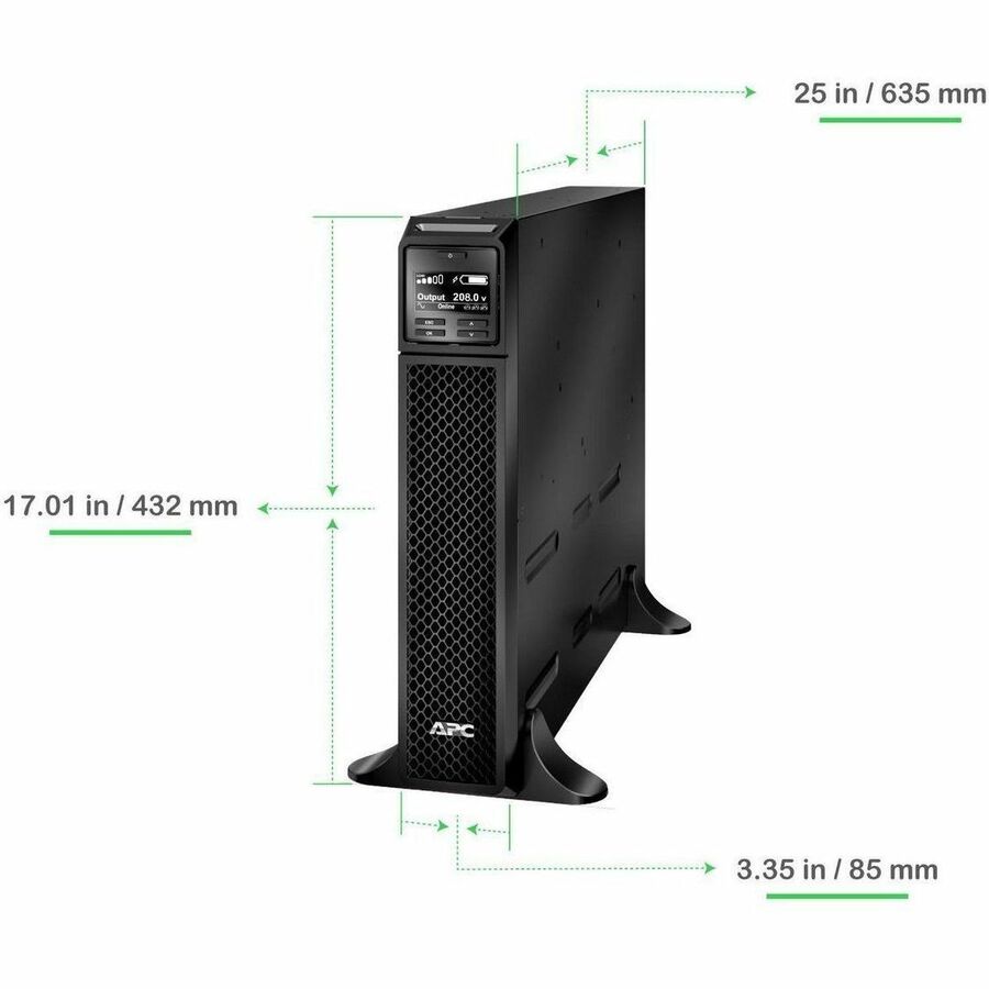 APC Smart-UPS On-Line, 3kVA, Tower, 208V, 2x L6-20R+1x L6-30R NEMA outlets, SmartSlot, Extended runtime, W/O rail kit