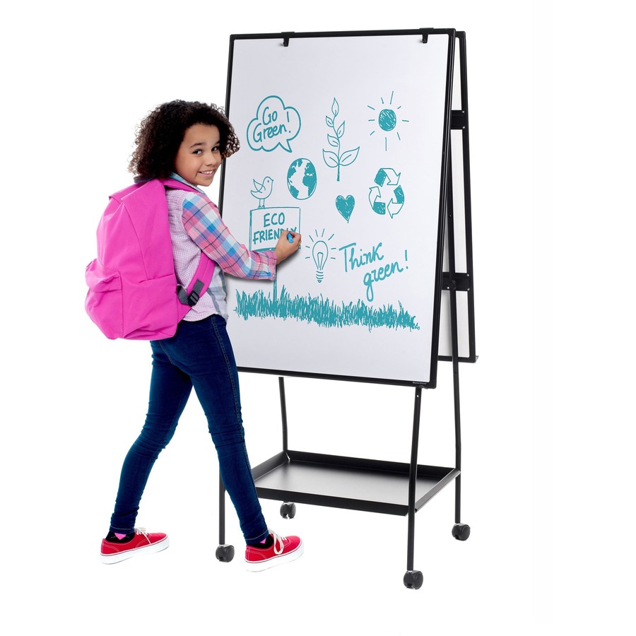 Bi-office Creation Station - Black Frame - Assembly Required - 1 Each - Easel Boards - BVCEA49145016