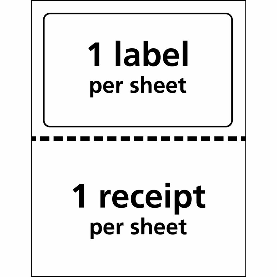 Avery® Shipping Labels with Receipt, 5-1/16" x 7-5/8" 100 Count (27900) - 7 5/8" Length - Permanent Adhesive - Rectangle - Laser, Inkjet - White - Paper - 1 / Sheet - 100 Total Sheets - 100 Total Label(s) - 5 - Permanent Adhesive, Smudge-free, Jam-fre