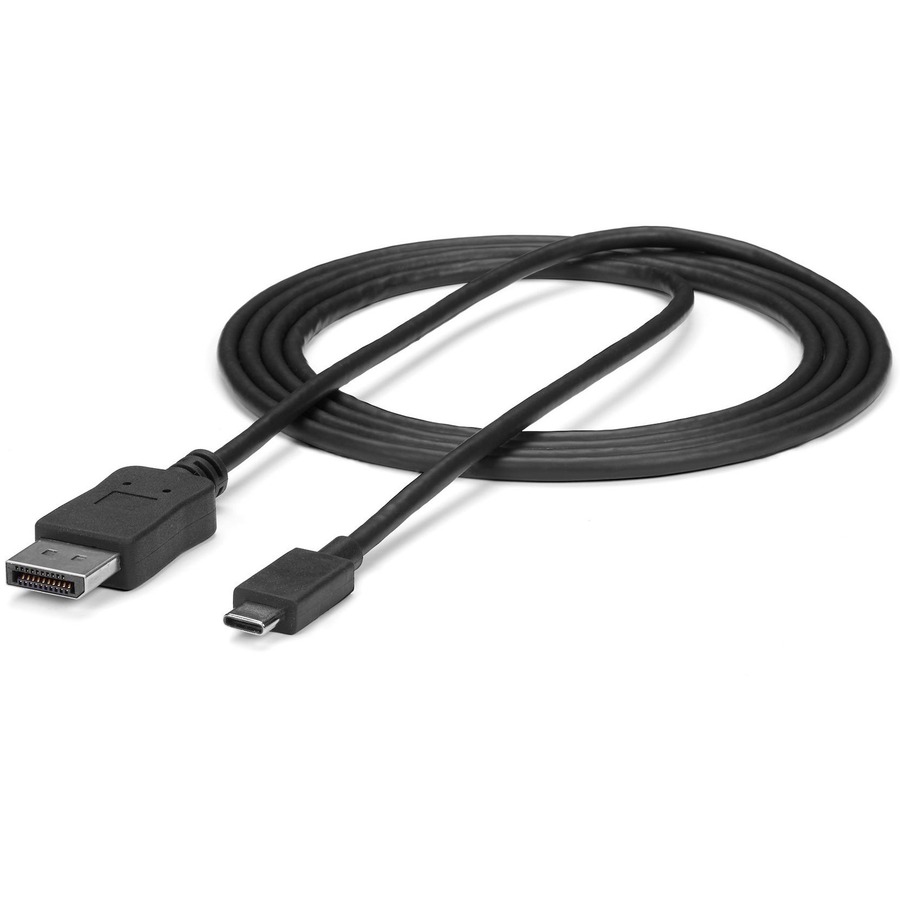 StarTech.com 6ft/1.8m USB C to DisplayPort 1.2 Cable 4K 60Hz - USB Type-C to DP Video Adapter Monitor Cable HBR2 - TB3 Compatible - Black - USB C to DisplayPort 1.2 Cable w/ 4K 60Hz/HBR2/5.1 Audio/HDCP 2.2/1.4 - Integrated video adapter minimizes signal l - USB Cables - STCCDP2DPMM6B