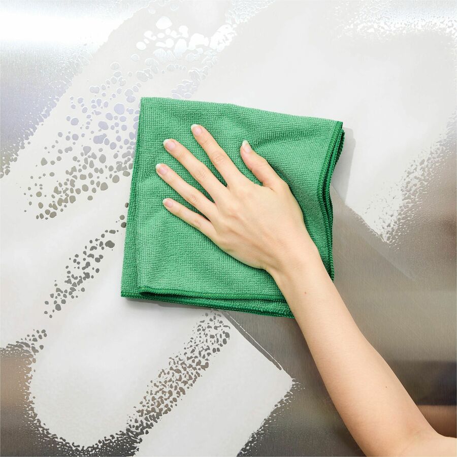 Rubbermaid Commercial HYGEN r-40 Recycled Microfiber Cloths, 16"x16" , Green