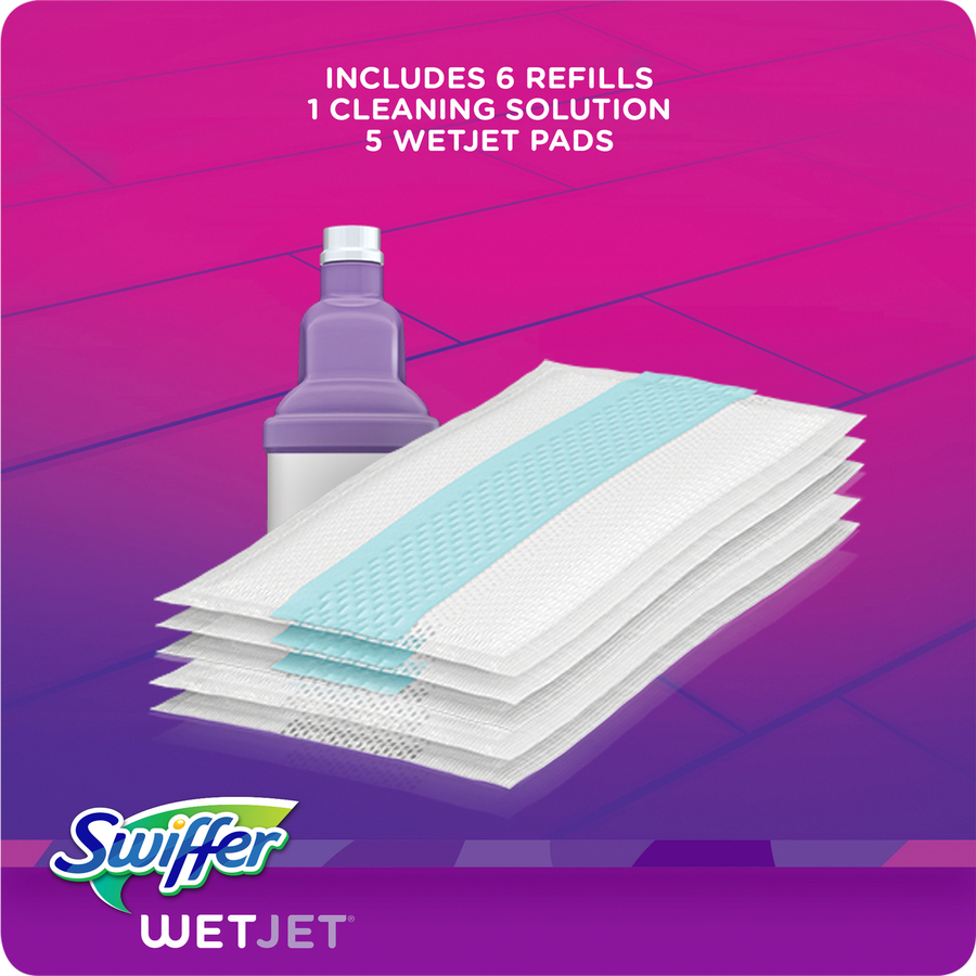 Swiffer WetJet Mopping Kit - Reinforced, Swivel Head - 2 / Carton - Purple