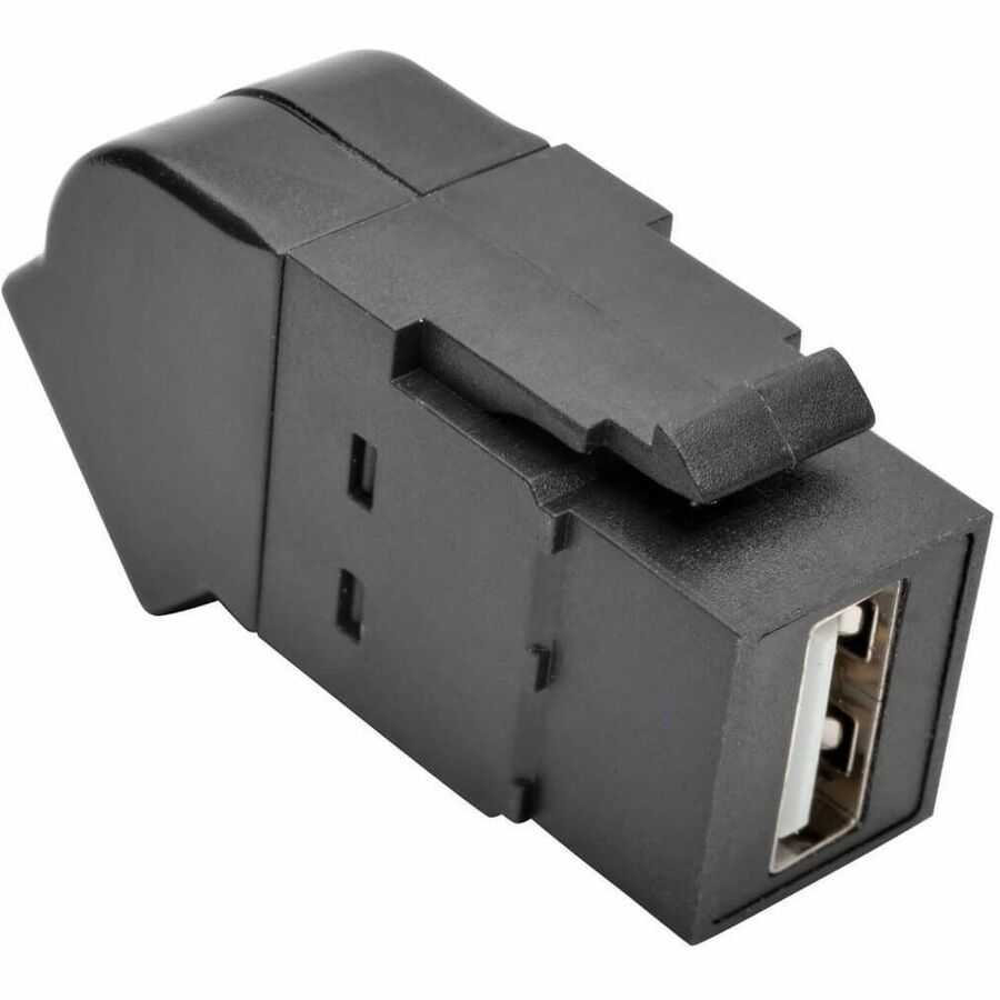 Tripp Lite by Eaton USB 2.0 All-in-One Keystone/Panel Mount Angled Coupler (F/F) Black