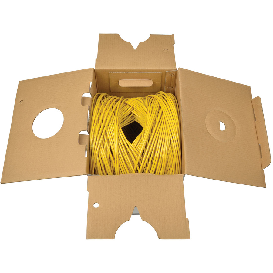 Eaton Tripp Lite Series Cat5e 350 MHz Solid Core (UTP) PVC Bulk Ethernet Cable - Yellow, 1000 ft. (304.8 m), TAA