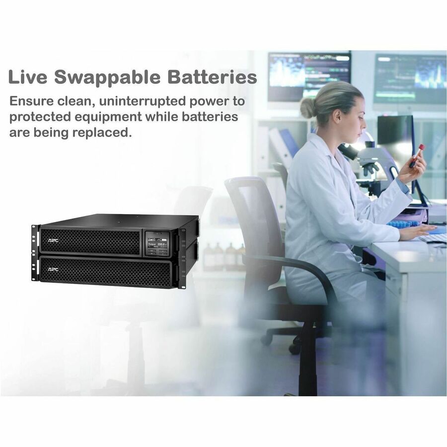 APC Smart-UPS On-Line, 3kVA, Rackmount 2U, 208V, 2x L6-20R+1x L6-30R NEMA outlets, Network Card, Extended runtime, W/ rail kit