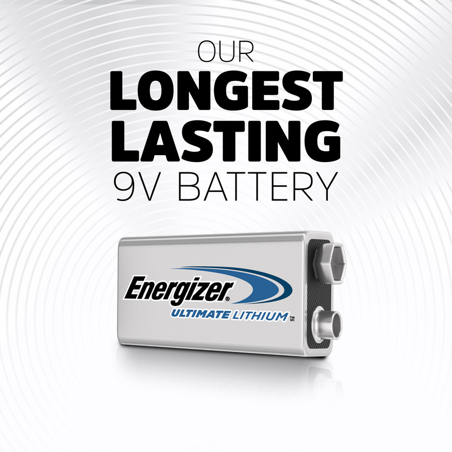 Energizer Ultimate Lithium 9-Volt Battery - For Multipurpose - 9V - 9 V DC - 9 Volt Batteries - EVEL522BP