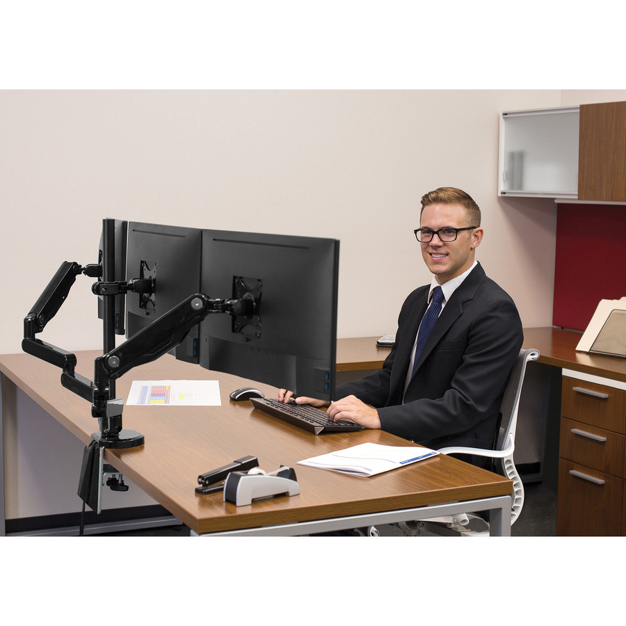 Fellowes Platinum Series Triple Monitor Arm - 3 Display(s) Supported - 90" Screen Support - 27.22 kg Load Capacity - 1 Each = FEL8042601