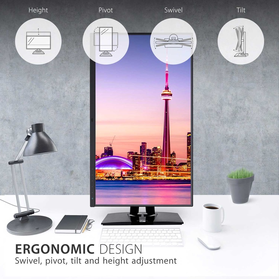 ViewSonic VP2771 27-Inch Premium IPS 1440p Monitor with Advanced Ergonomics, ColorPro 100% sRGB Rec 709, 14-bit 3D LUT, Eye Care, 60W USB C, HDMI, DP Daisy Chain for Home and Office