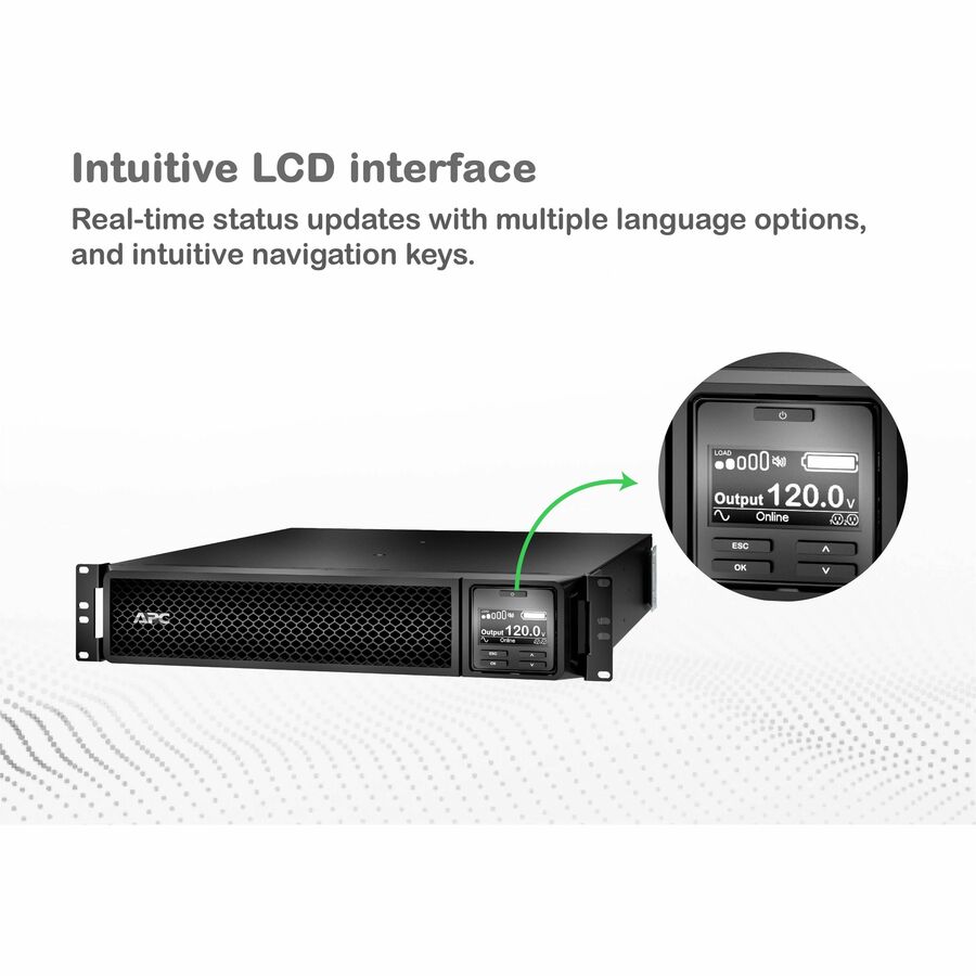 APC Smart-UPS On-Line, 3kVA, Rackmount 2U, 120V, 8x 5-20R+1x L5-30R NEMA outlets, SmartSlot, Extended runtime, W/ rail kit