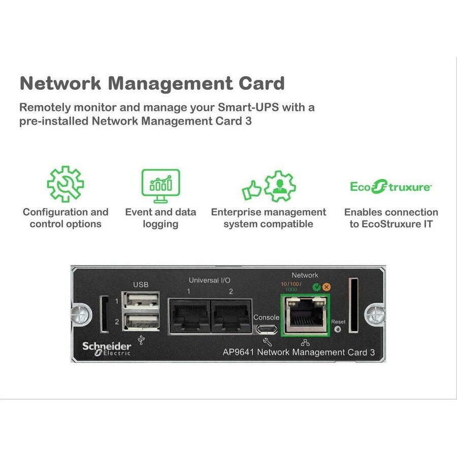 APC Smart-UPS On-Line, 3kVA, Rackmount 2U, 120V, 8x 5-20R+1x L5-30R NEMA outlets, Network Card, Extended runtime, W/ rail kit