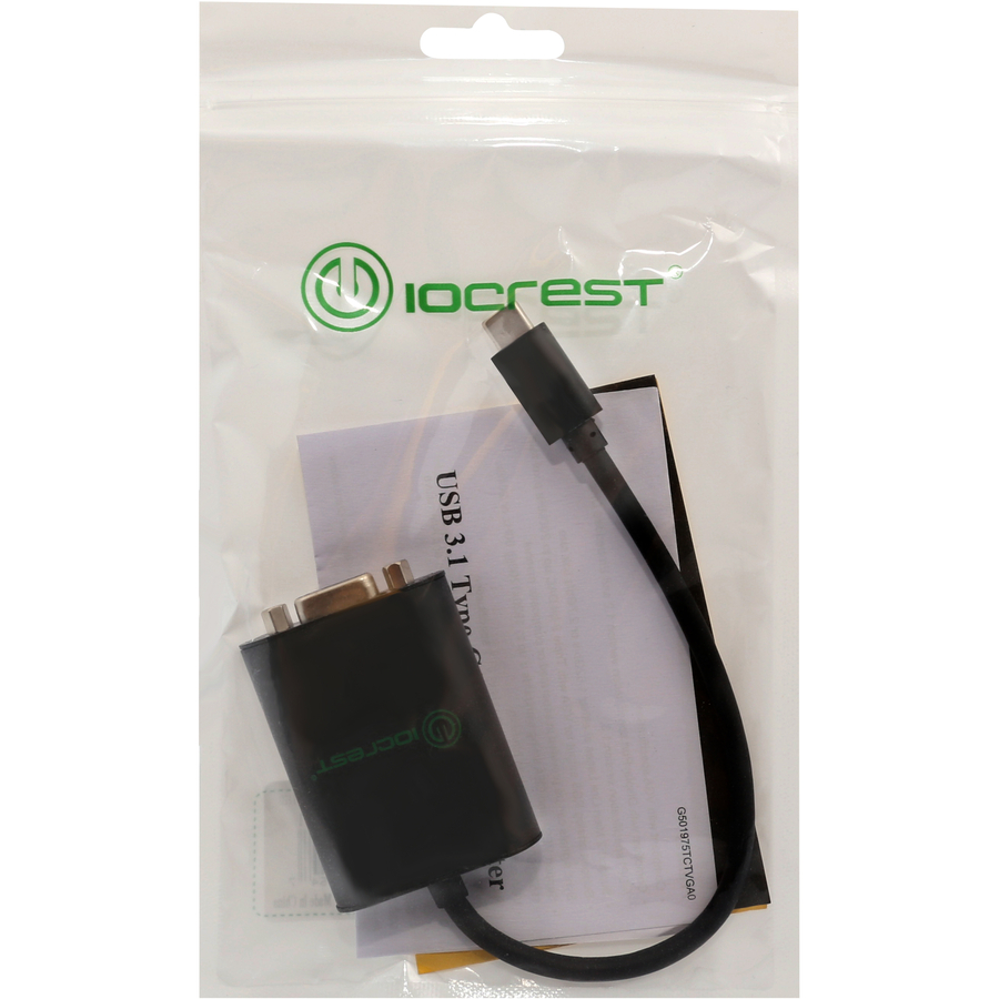 IO Crest USB 3.1 Type-C (DP) to VGA Adapter Type-C (DP Alt Mode) to VGA - USB 3.1 Type C - 1 x VGA - 1