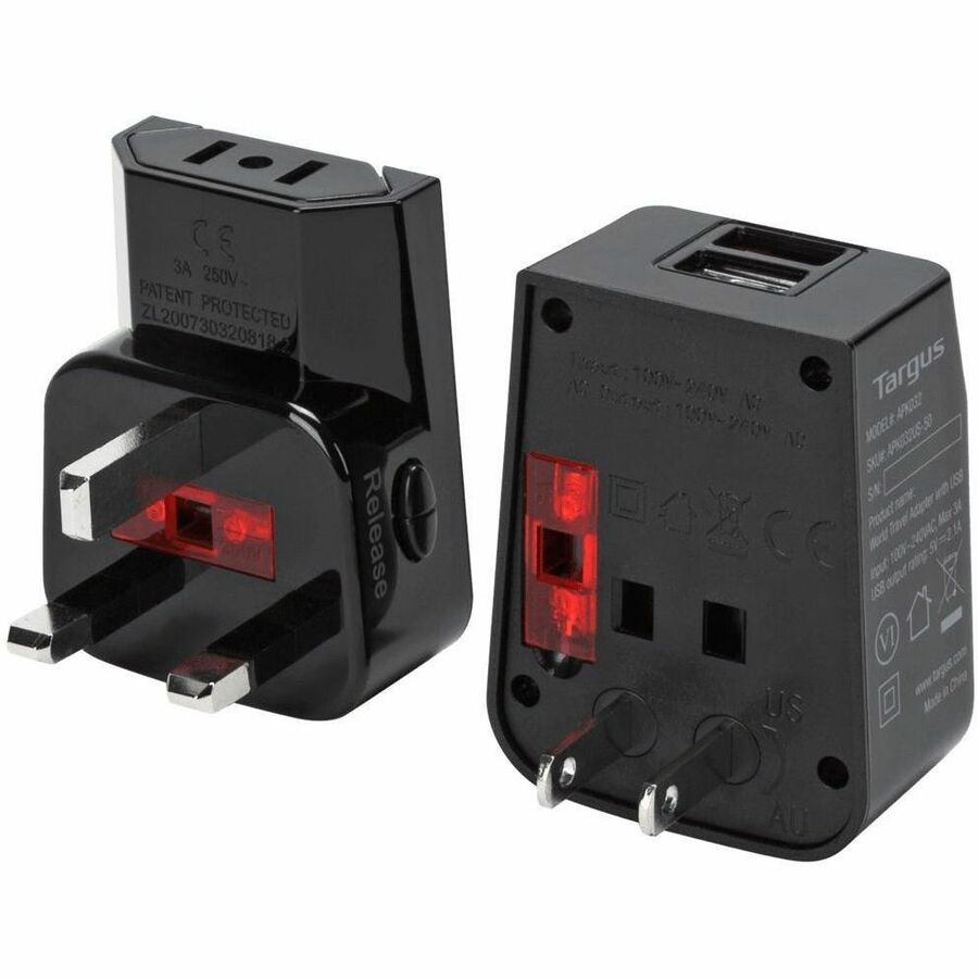 Targus World Travel AC Power Adapter with Dual USB-A Charging Ports